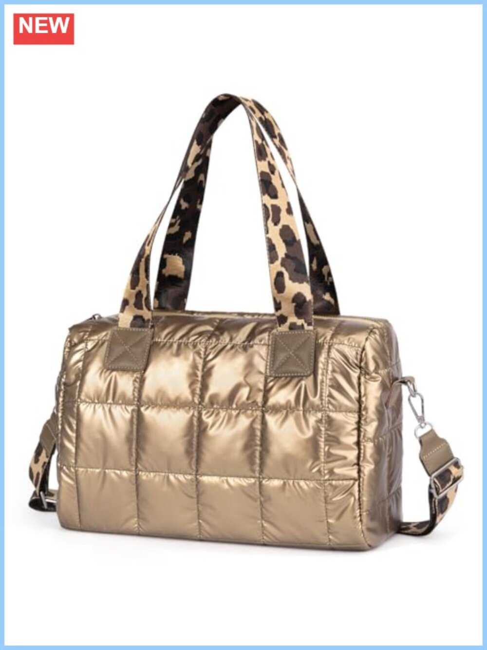 Quilted Puffer Crossbody Tote Bag Lightweight Nylon Shoulder Handbag